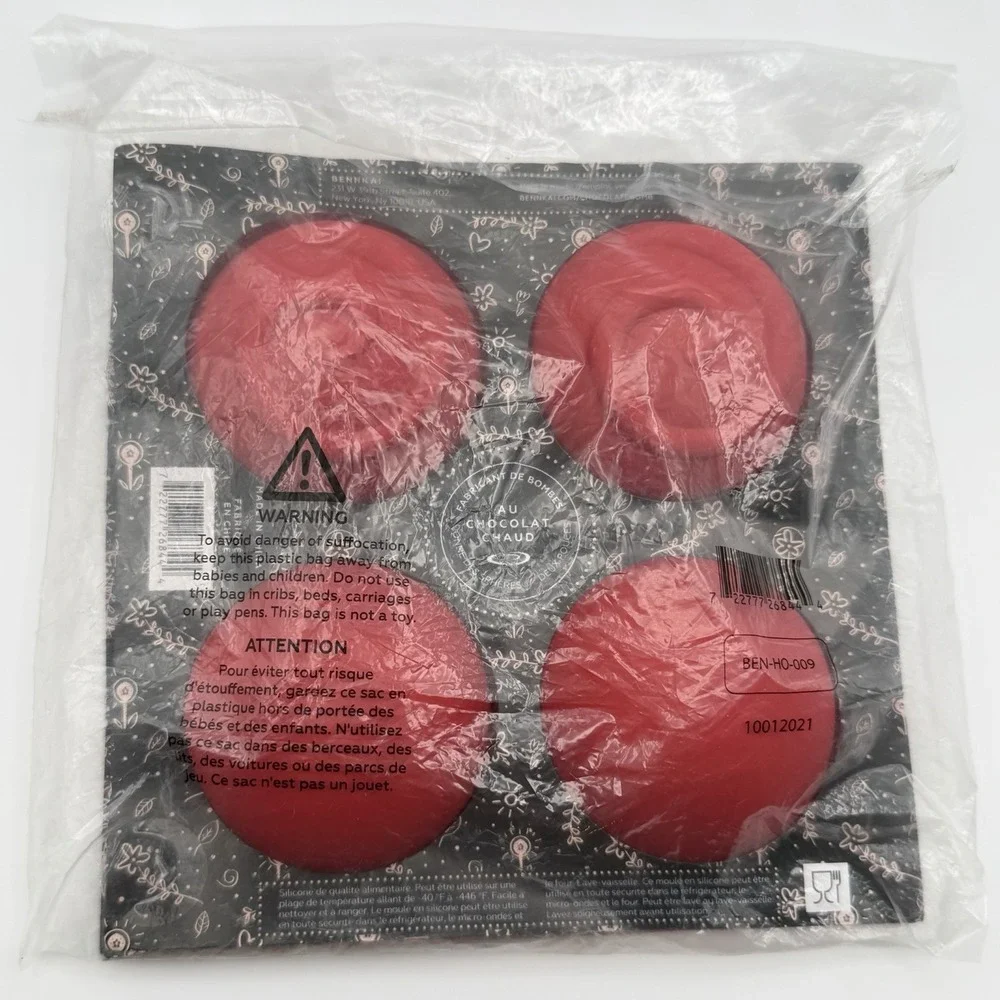 Hot Chocolate Bomb Maker‎ Silicone Mold 4 Cavity 2 Inch Spheres BENNKAI